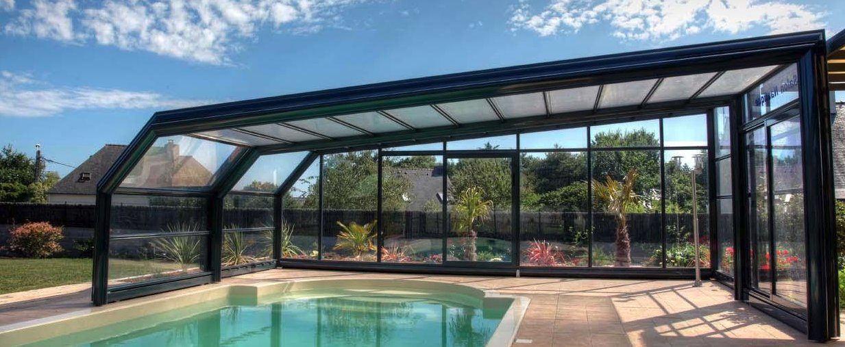 Azenco pool enclosure attached to the house