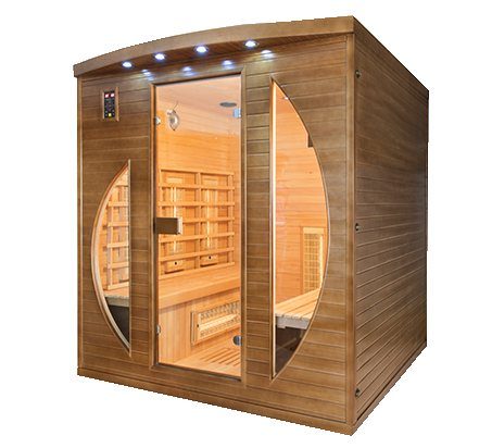 Infrarotsauna aus Hemlock-Holz mit Glastüren