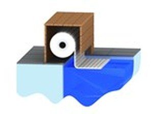 Oberfluriger Rollladen Aquatop mit Holz- und Edelstahlverkleidung